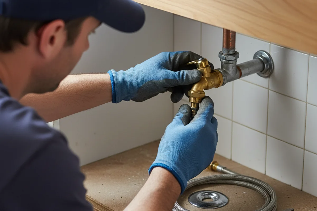 Shutoff valve and fitting work during Emergency Plumbing in Thorsby